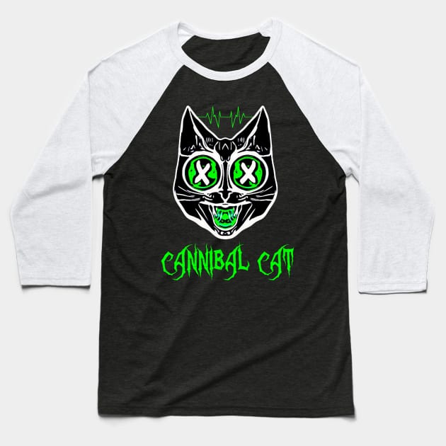 Original Cannibal Cat Baseball T-Shirt by CannibalCat